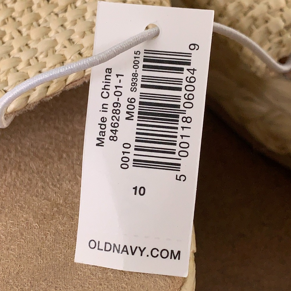Old Navy Women's Shoe Size 10 Neutral Two Band Espadrille Platform Sandals NWT - Picture 5 of 11